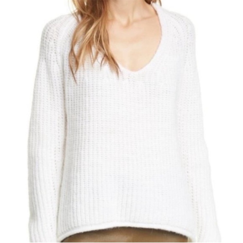 Rag & Bone White V-Neck Sweater